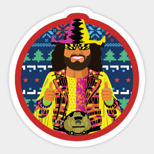 Macho Man Christmas Sticker